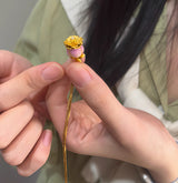 S925 Silver Warm Enamel Blossom Rose Pendant Necklace