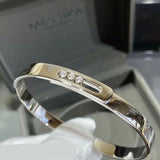 Light Luxury 3-Diamond Sliding Bracelet for Women