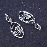 Blue Topaz Earrings 925 Sterling Silver Handmade Jewelry