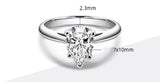Luxury 2 Carat Moissanite Ring Drop Shape D Color