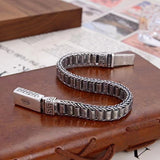 Men's Sterling Silver Fashion Distressed Key Bracelet