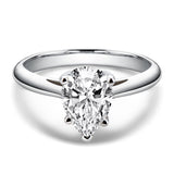 Luxury 2 Carat Moissanite Ring Drop Shape D Color