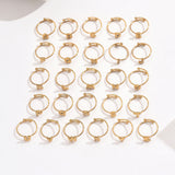 Lxalry 18K Gold Plated Stainless Steel Initial Ring For Women