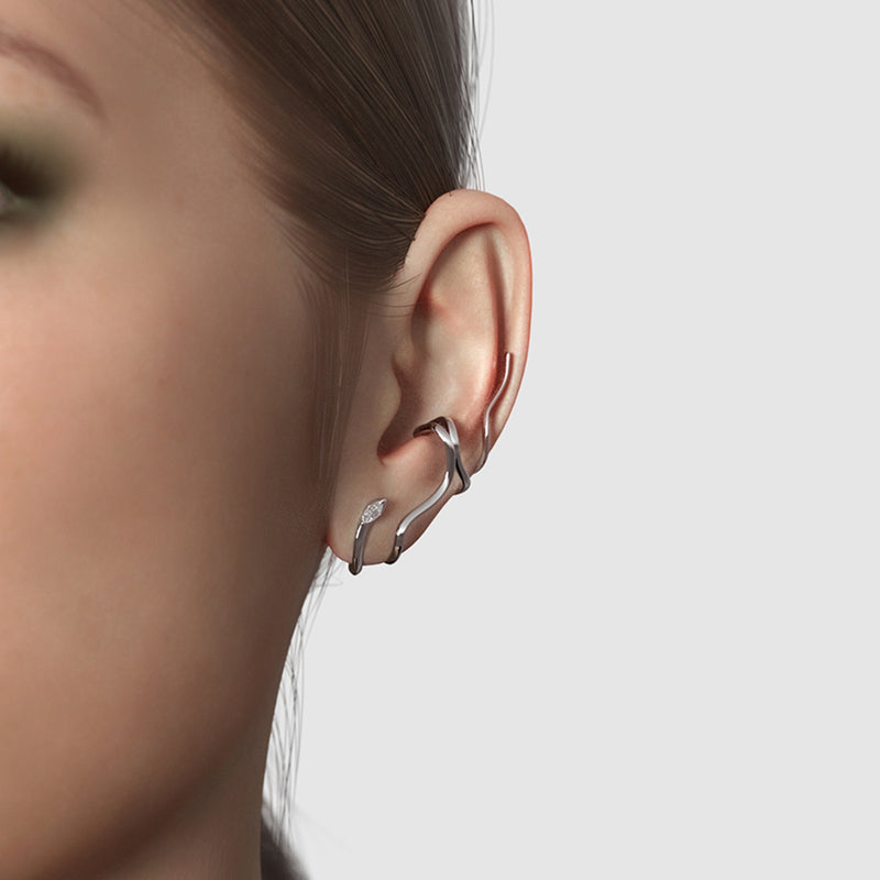 Women's Fashion Personality Plating Snake Earrings