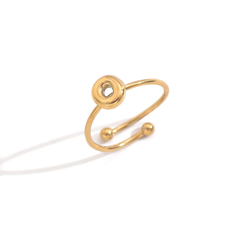 Lxalry 18K Gold Plated Stainless Steel Initial Ring For Women - Adjustable Minimalist Letter A-Z Rings, Personalized Gift Jewelry, Waterproof, Hypoallergenic, Tarnish-Free, Trendy Custom Statement Rin