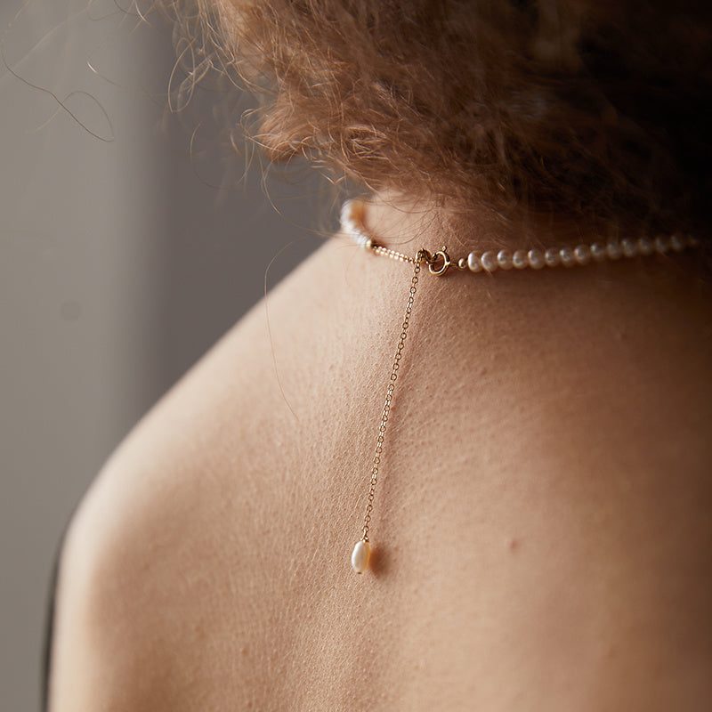 Grain Pearl Retro Short Light Luxury Necklace